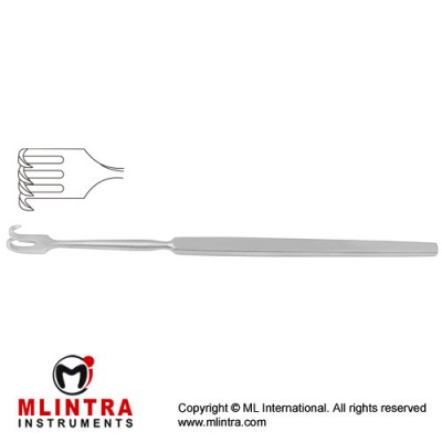 Wound Retractor 4 Sharp Prongs - Small Curve Stainless Steel, 16.5 cm - 6 1/2" Width 9.5 mm